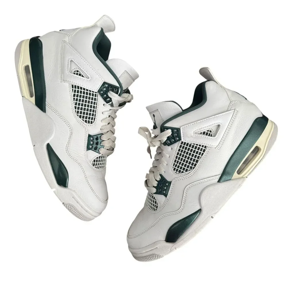 Air‎ Jordan 4 Retro Shoes Mens Size 8 White Oxidized Green FQ8138-103 Sneakers